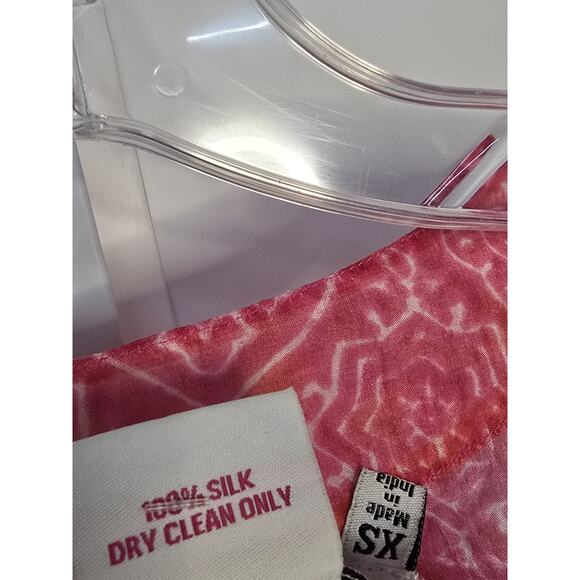 Gretchen Scott Silk Tunic - Easy Breezy Pink 3 Qt Sleeve Cover-up Tunic Retro XS - Picture 7 of 8